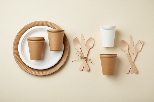 Zastawa papierowo-drewniana