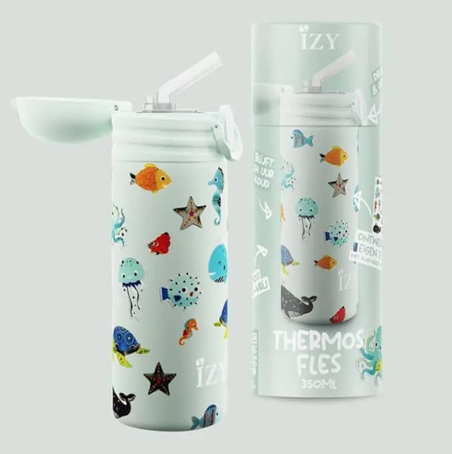 IZY Kids - turkus - świat podwodny 350ml termos - Yooglo