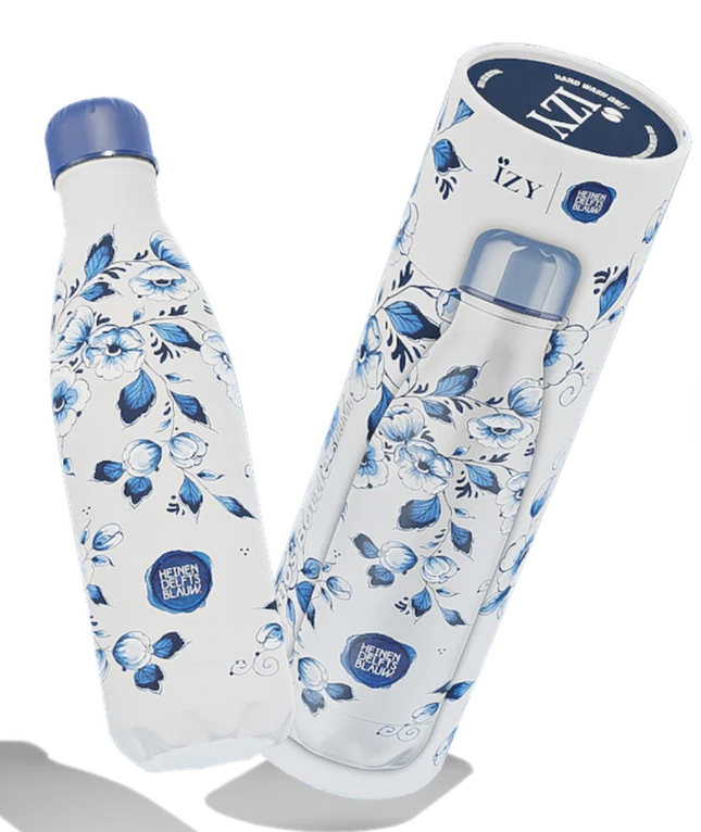 Fajanse z Delftu - kwiaty 500ml termos - Yooglo