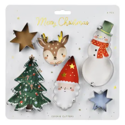 Wykrawacze do ciastek Merry Christmas, srebrny (1 op. / 6 szt.) - Yooglo