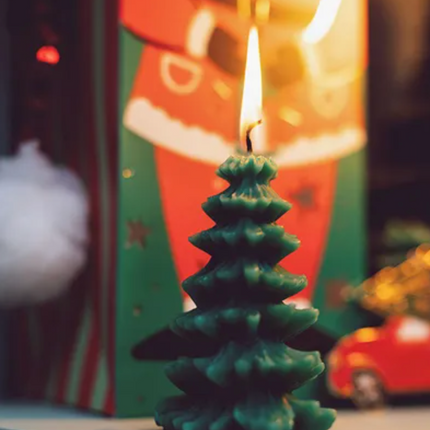 Świeca Choinka, 10 cm, ciemny zielony - Yooglo