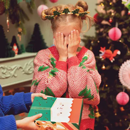 Pudełko na prezenty Mikołaj, 6x22.5x15 cm, mix - Yooglo