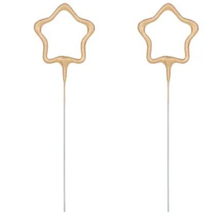 Zimne ognie Gwiazdki, złoty, 16.5cm (1 op. / 2 szt.) - Yooglo
