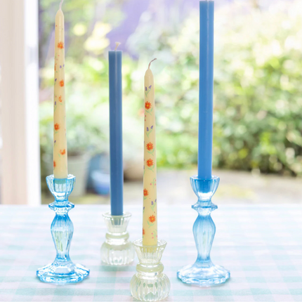 Kwiatowe świece stołowe różowo-żółte2szt - Yooglo