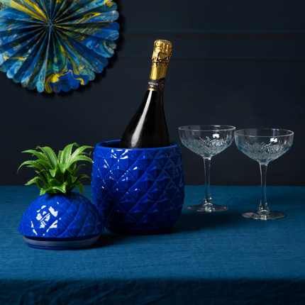 Niebieski ceramiczny pojemnik na lód w kształcie ananasa - Yooglo