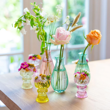 Różowy świecznik / wazonik szklany Light - Yooglo