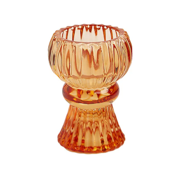 Pomarańczowy świecznik / wazonik szklany Light - Yooglo