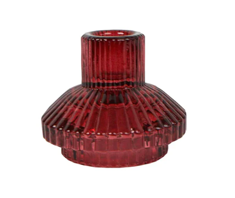 Czerwony mały świecznik szklany - Yooglo