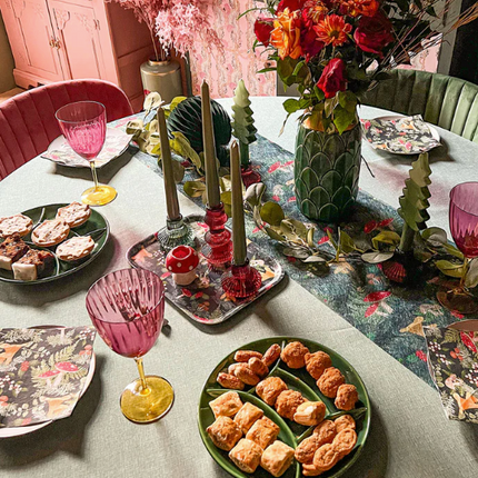 Czerwony mały świecznik szklany - Yooglo