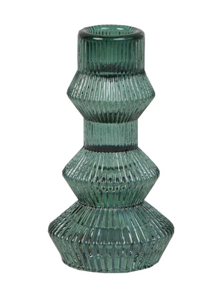 Średnie świeczniki szklane – ciemnozielone - Yooglo