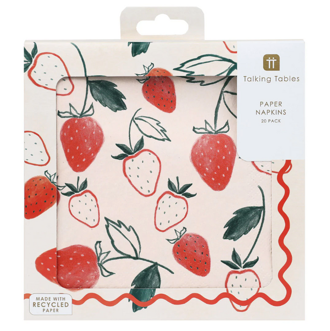 Serwetki papierowe Strawberry Field – 20 szt. - Yooglo