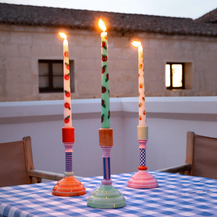 Świecznik emaliowany – zielony, 18 cm - Yooglo