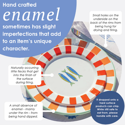 Talerz emaliowany 25 cm – Sardynki - Yooglo