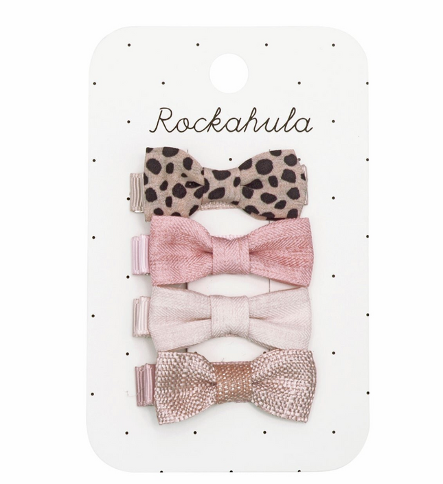 Zestaw małych spinek z kokardkami Leopard - Yooglo