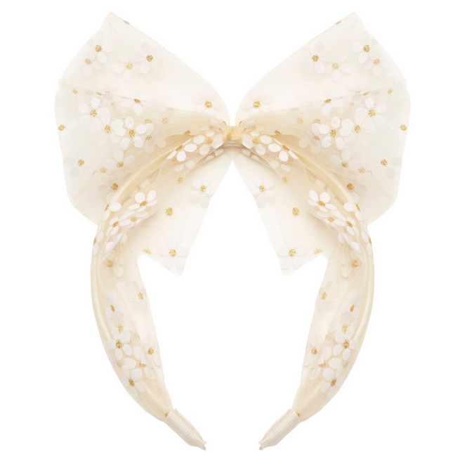 Opaska z tiulową kokardą Daisy - Yooglo