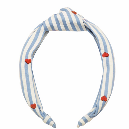 Opaska z haftowanym sercem w paski - Yooglo