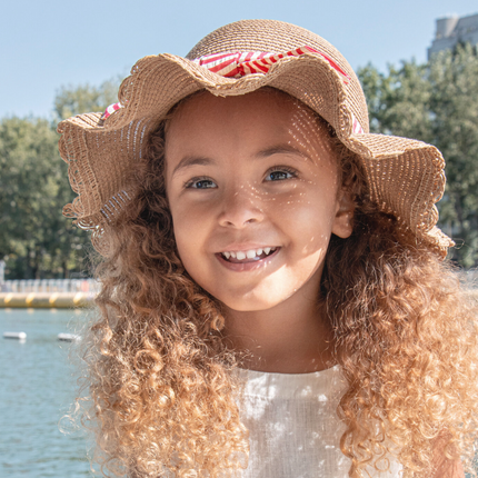 Kapelusz słomkowy z falbanką (3–6 lat) - Yooglo