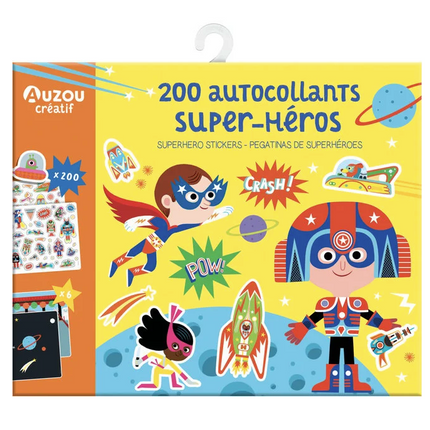 Zestaw 200 naklejek Super bohaterowie z planszami - Yooglo