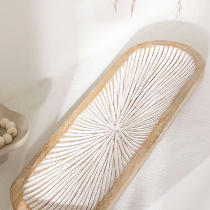 Dekoracyjna taca z drewna mango Nabordi - Yooglo