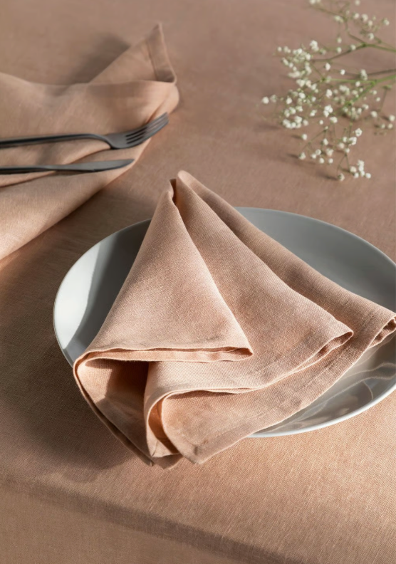 Zestaw 2 lnianych serwetek Zendan - kolor: Marrón Nude Claro - Yooglo