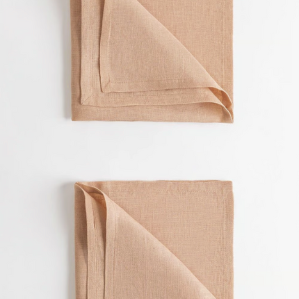 Zestaw 2 lnianych serwetek Zendan - kolor: Marrón Nude Claro - Yooglo
