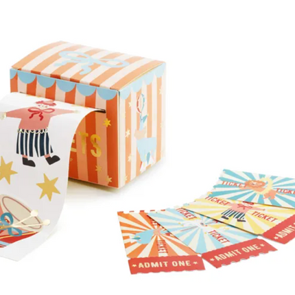 Naklejki "cyrk" na rolce w pudełku, bilety - Yooglo