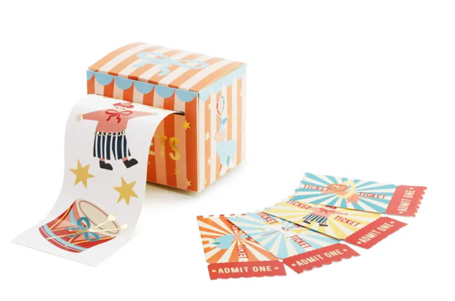 Naklejki "cyrk" na rolce w pudełku, bilety - Yooglo