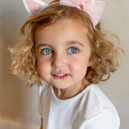 Opaska Kotek z kokardką, różowy - Yooglo