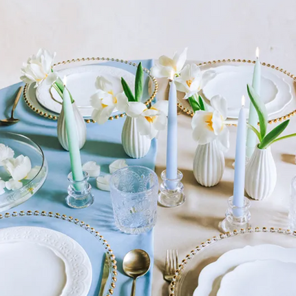 Świeca stożkowa matowa, szałwiowy, 24cm - Yooglo