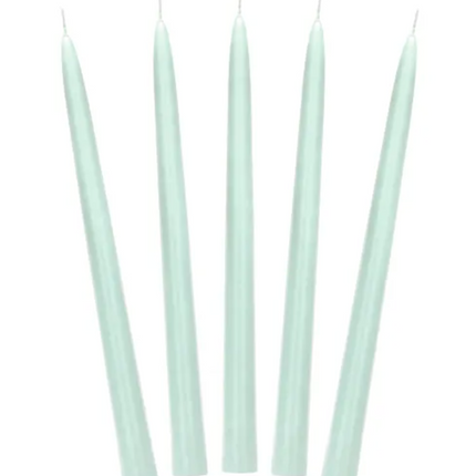 Świeca stożkowa matowa, szałwiowy, 24cm - Yooglo