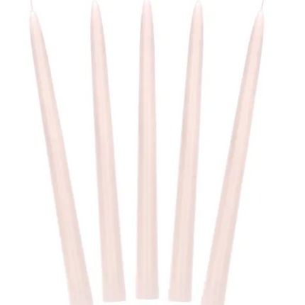 Świeca stożkowa matowa, nude, 24cm - Yooglo