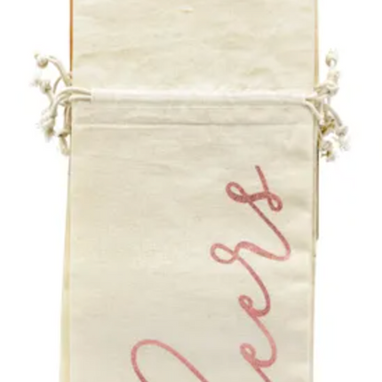 Woreczki bawełniane na wino - Cheers, różowe złoto 5 szt. - Yooglo