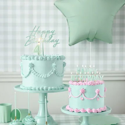 Talerzyki plastikowe Falbanka, 22 x 22 cm, szałwiowy - Yooglo