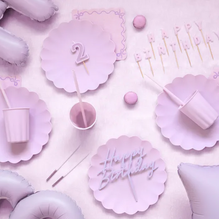 Talerzyki plastikowe Falbanka, 22 x 22 cm, fioletowy - Yooglo