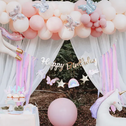 Baner Happy Birthday Jednorożec, 230x17.5 cm - Yooglo