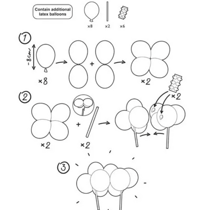 Balonowy topper na tort, tęcza, mix, 29 cm - Yooglo