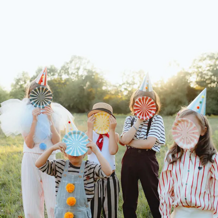 Talerzyki Paski Cyrk, 18x18 cm, mix