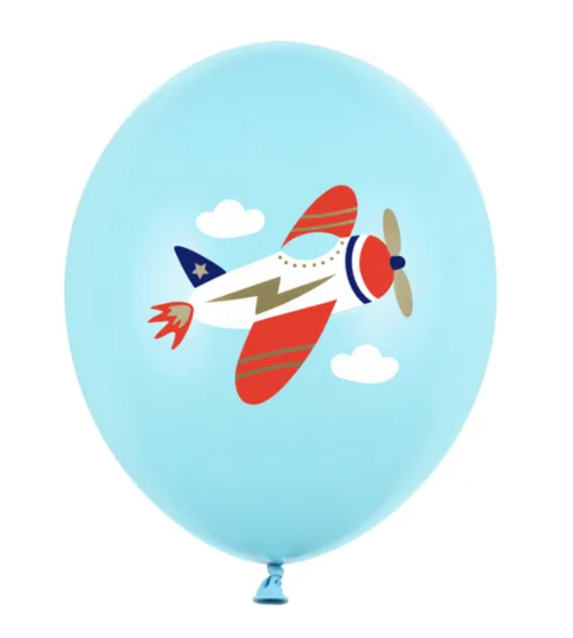 Balony 30 cm, Samolot, Pastel Light Blue opak. 50szt.