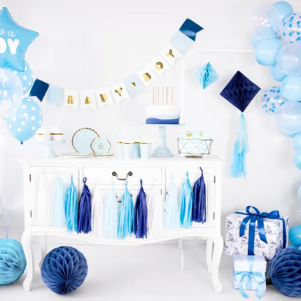 Balony 30cm, Chmurki, Crystal Clear opak. 50szt.