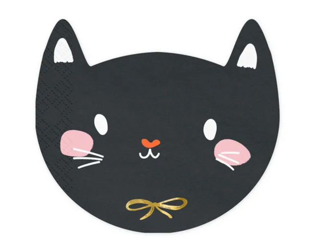 Serwetki Kotek czarny