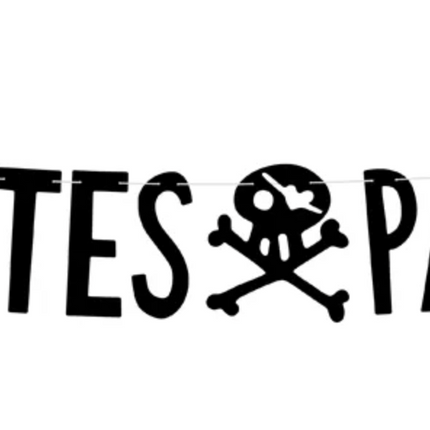 Baner Piraci - Pirates Party, czarny, 14x100cm