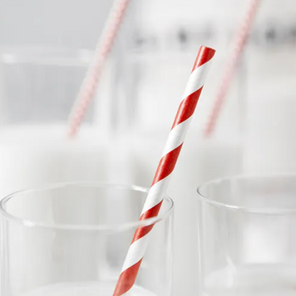 Słomki papierowe, czerwony
