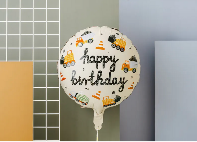 Balon foliowy Pojazdy budowlane, 45 cm