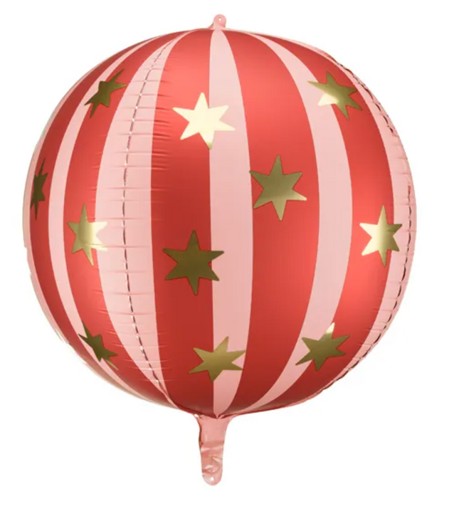 Balon foliowy Piłka w gwiazdki, 75 cm, czerwony