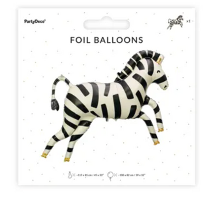 Balon foliowy Zebra, 115x85 cm