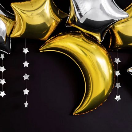 Balon foliowy Księżyc, 60cm, złoty
