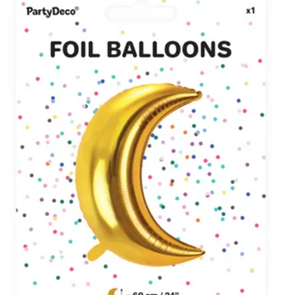Balon foliowy Księżyc, 60cm, złoty