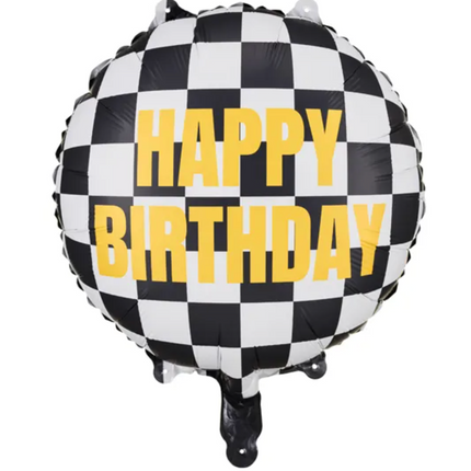 Balon foliowy Szachownica Happy Birthday, 45 cm