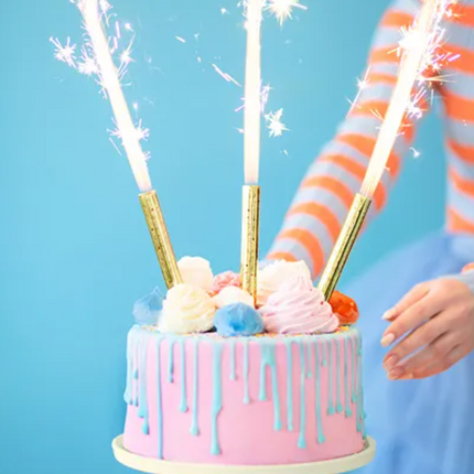 Fontanny na tort, złoty, 12 szt