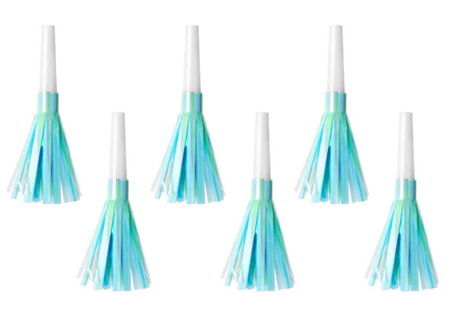 Trąbki Party, błękitny 6 szt.